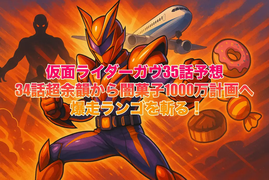 仮面ライダーガヴ35話予想-34話超余韻から闇菓子1000万計画へ爆走ランゴを斬るの画像