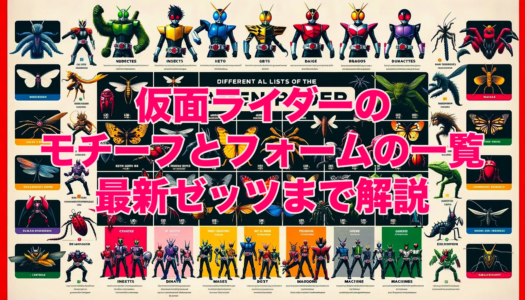 仮面ライダーのモチーフとフォームの一覧・最新ゼッツまで解説の画像
